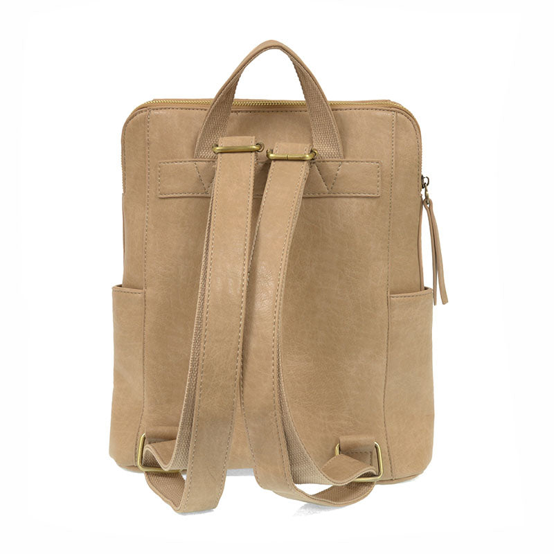 Vegan Leather Buff Raegan Backpack - Back View