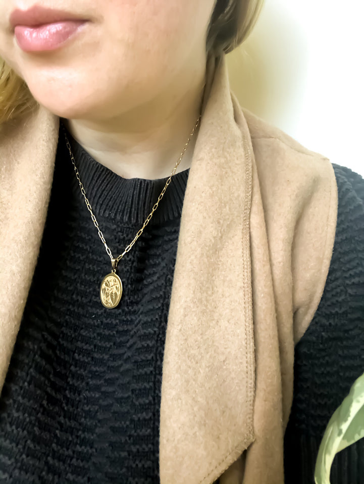Monstera Charm Necklace - Gold