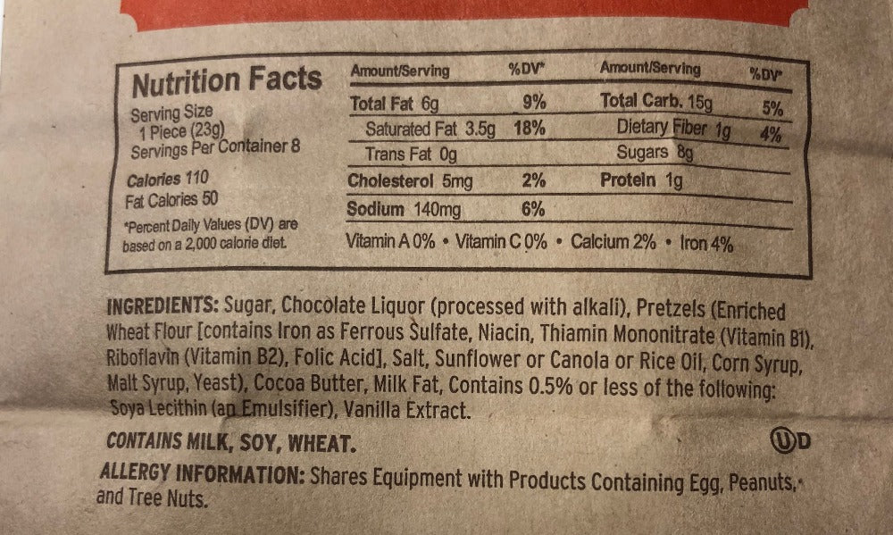 Dark Chocolate Pretzels Bag