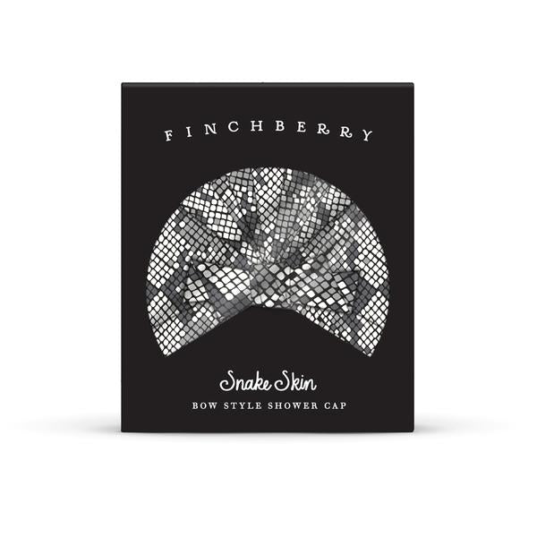 Snakeskin Print Bow-Style Shower Cap
