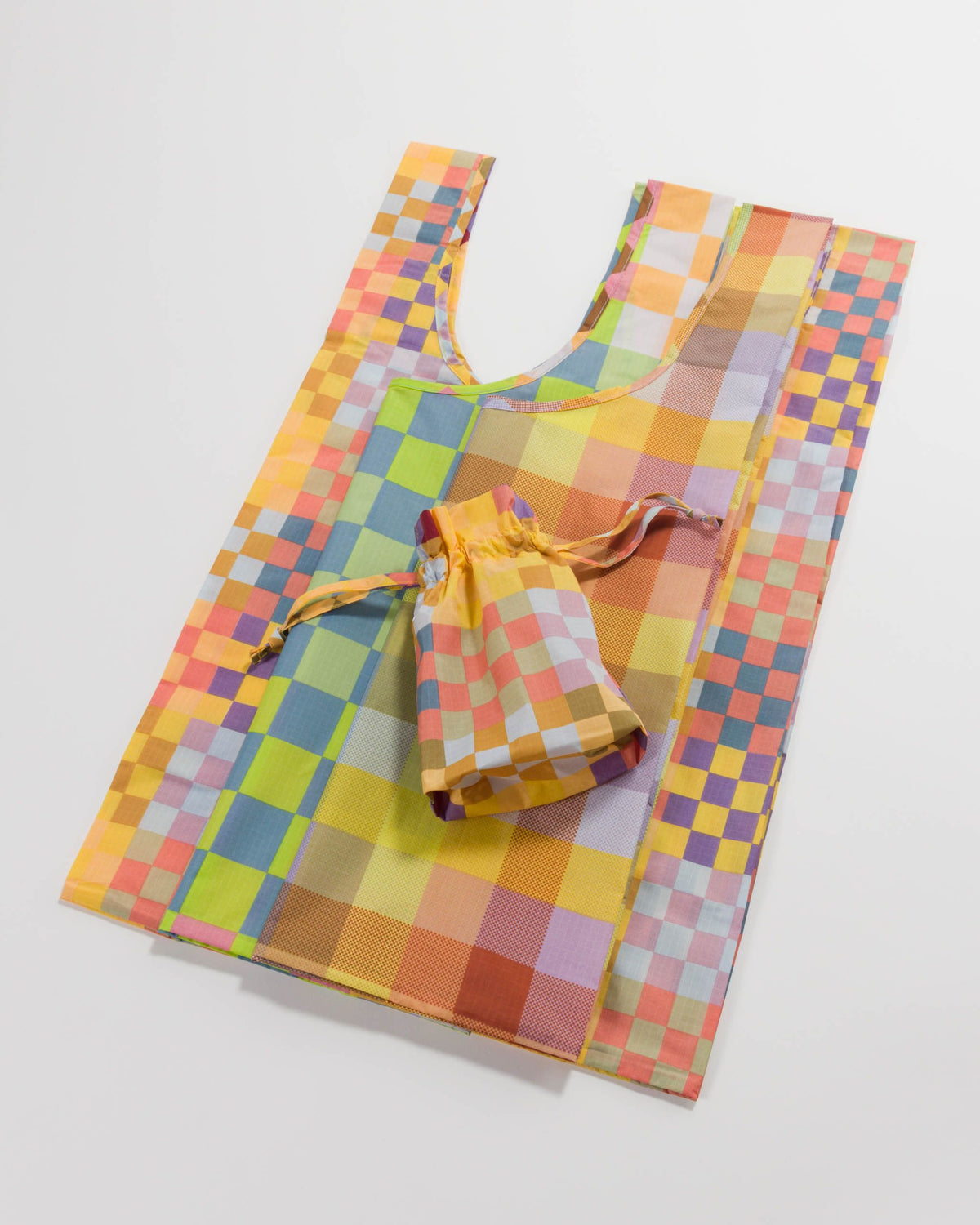 Standard Baggu Set of 3 : Checks-on-Checks - Hello World Modern Mercantile