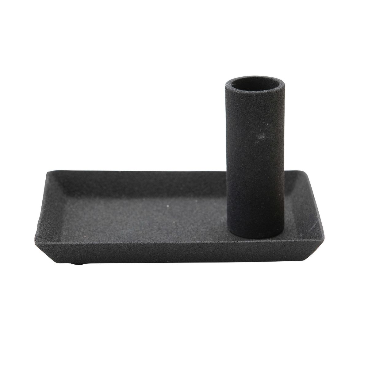 Black Textured Taper Holder Catch All Dish