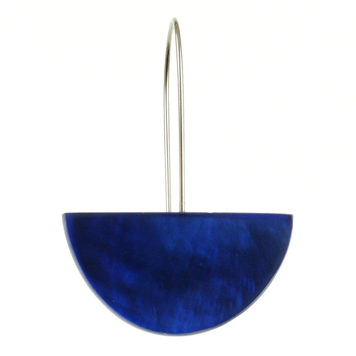 Half Moon Resin Dangle Earrings - Sapphire Blue