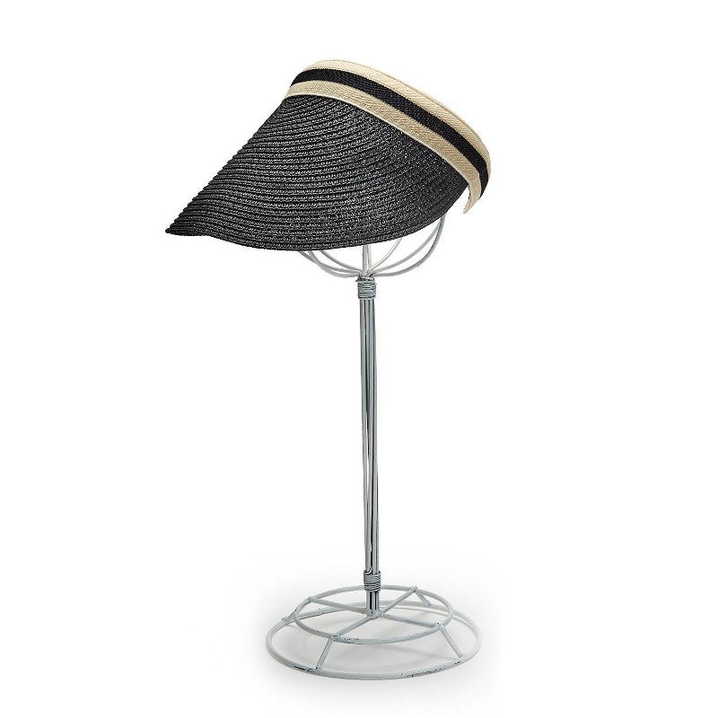 Woven Straw Headband Visor Black