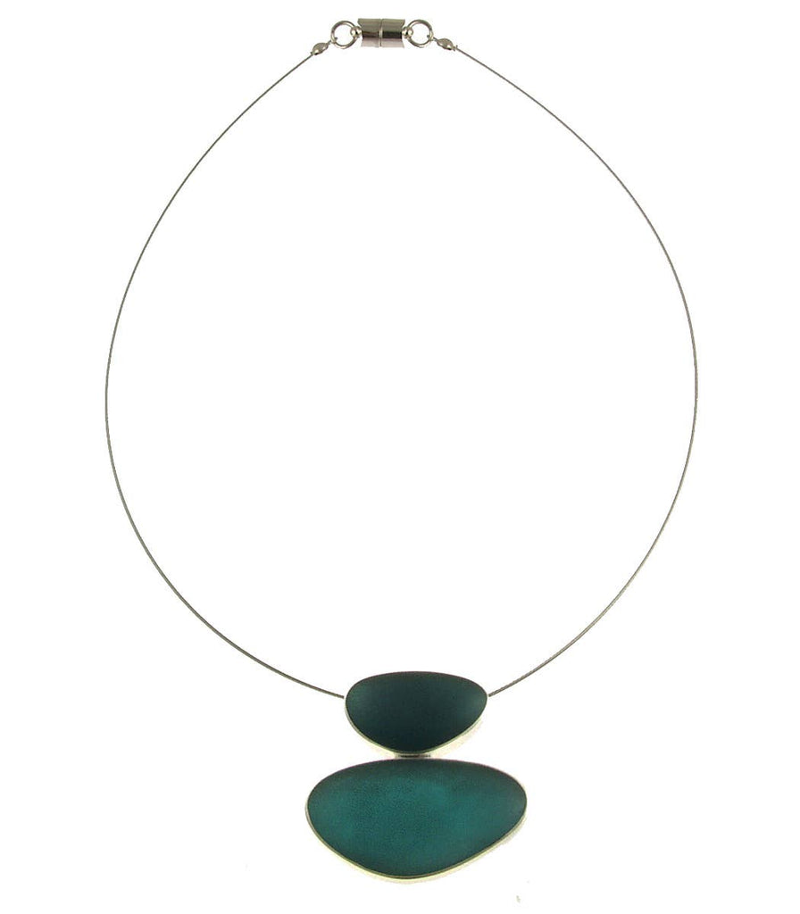 Two Tone Pebbles Resin Pendant Necklace - Mermaid Green