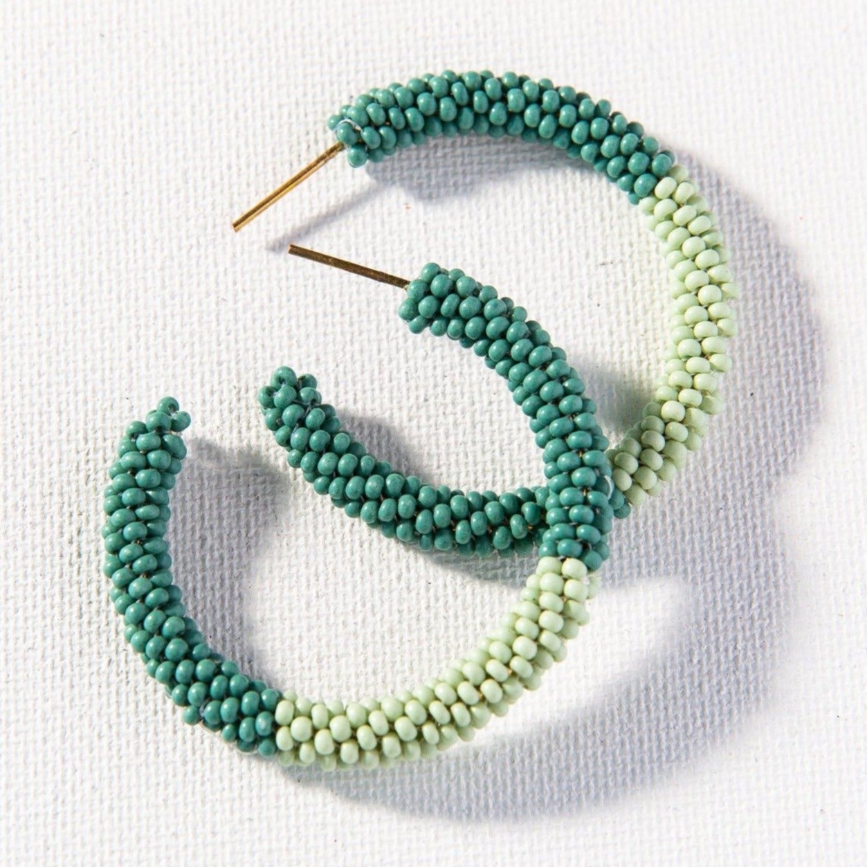 Teal Mint Color Block Small Hoops