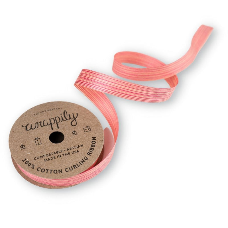 Wrappily Eco Friendly Gift Wrap Cotton Curling Ribbon - Coral Pink