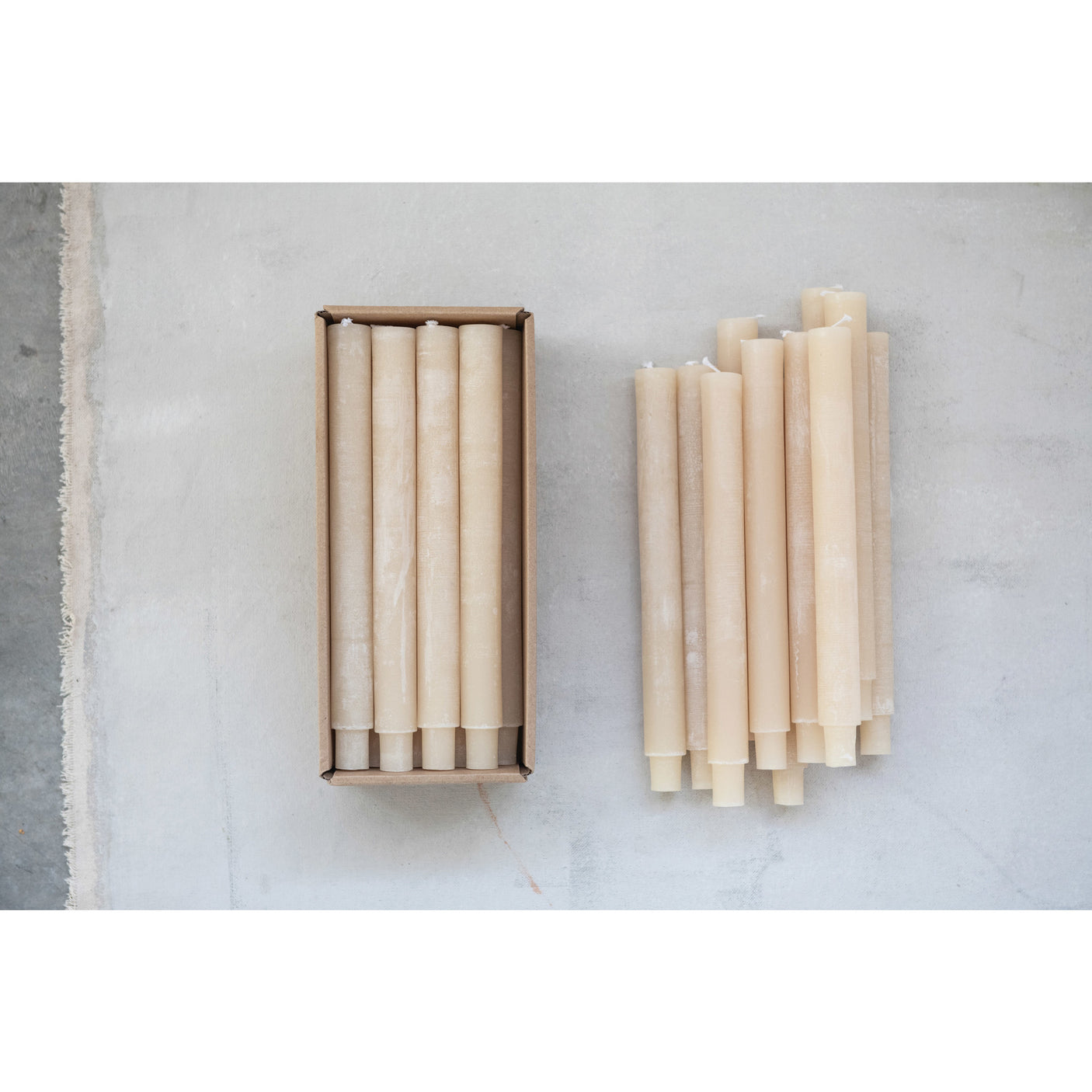 Powdered Taper Candles : Cream
