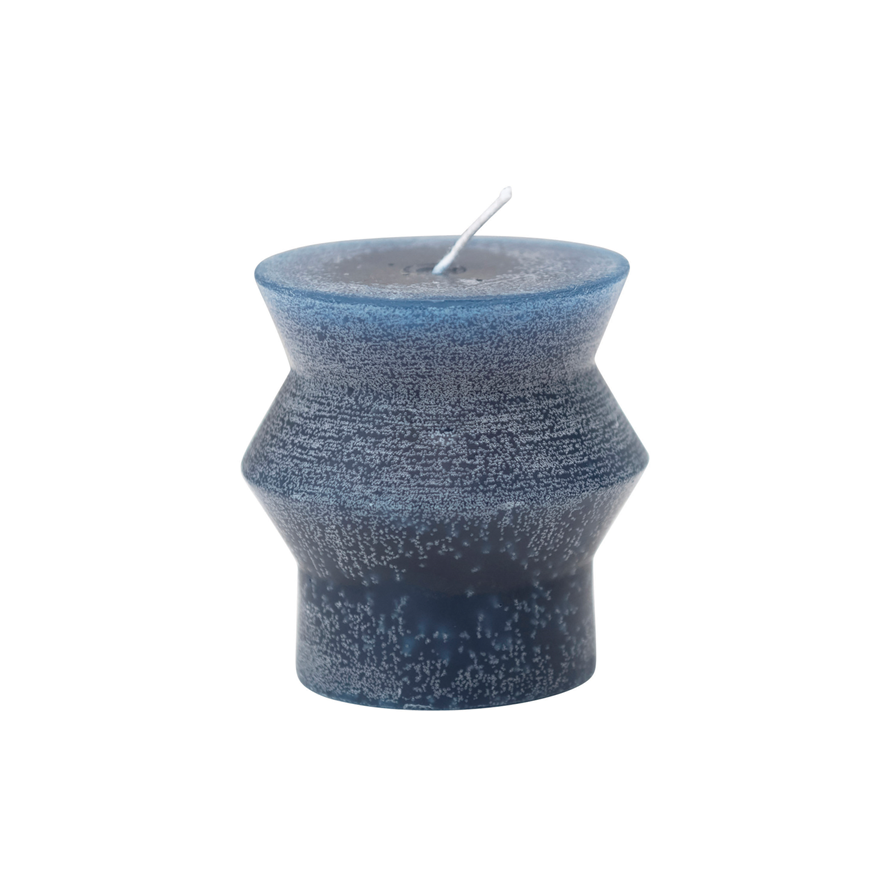 Unscented Symmetry Totem Pillar Candle - Marine Blue