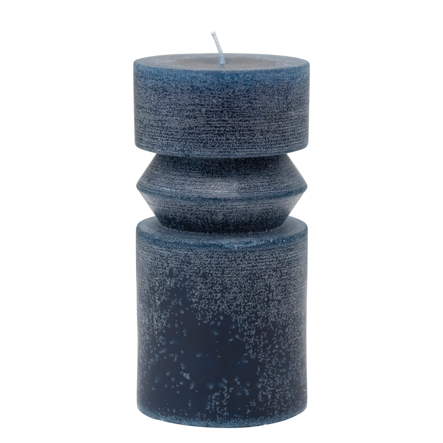 Unscented Harmony Totem Pillar Candle - Marine Blue