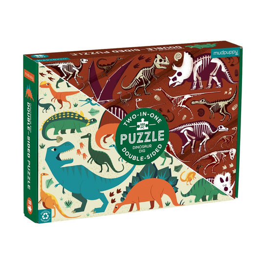 Dinosaur Dig - Double-Sided Puzzle
