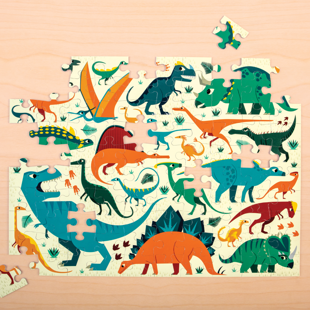 Mudpuppy 100 Piece Double Sided Dinosaur Puzzle