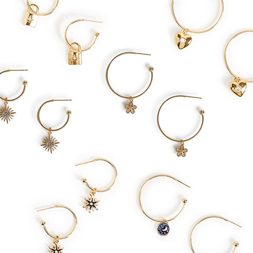 Charm Hoop Earrings