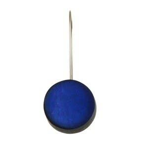 Circle Drop Resin Closed Back Earrings - Sapphire Blue