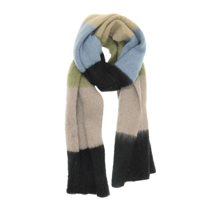 Black Pastel Colorblock Scarf