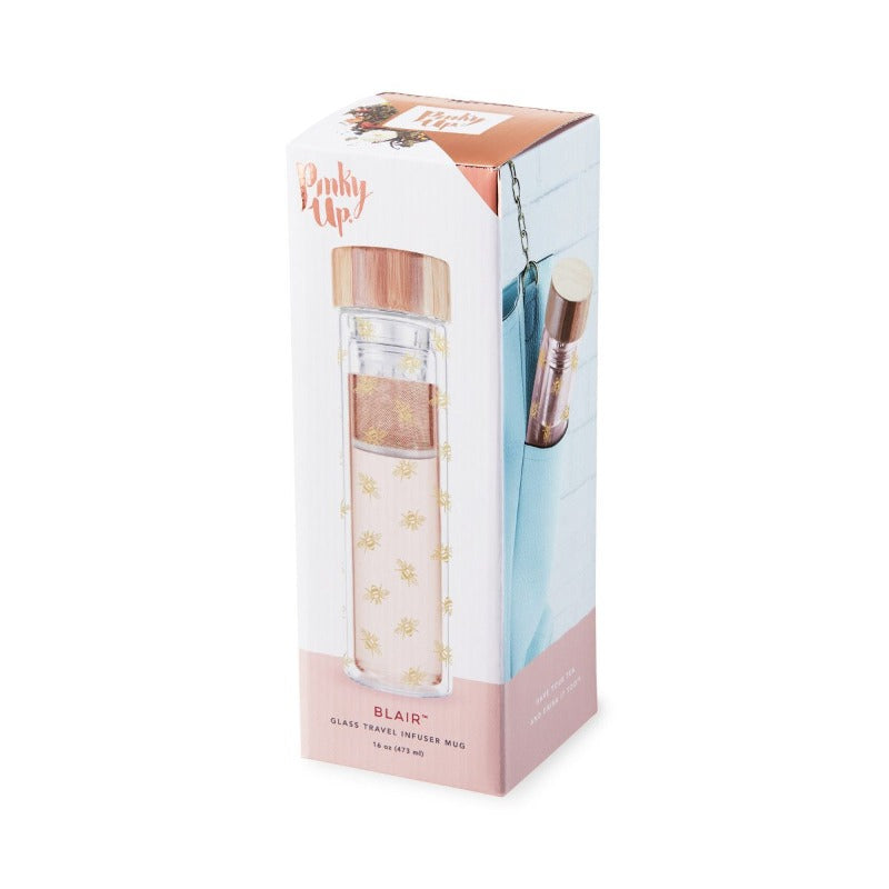 Blair™ Bee Glass Travel Infuser Mug by Pinky Up