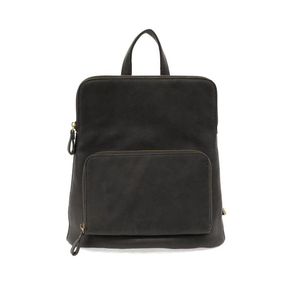 Joy Susan Accessories Vegan Leather Backpack Handbag Mini Julia in Black Faux Leather - L8038-00