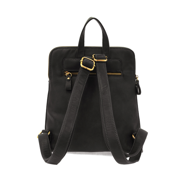 Vegan Leather Black Mini Julia Backpack Back View