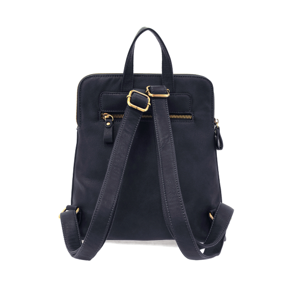 Vegan Leather Dark Navy Mini Julia Backpack Back View