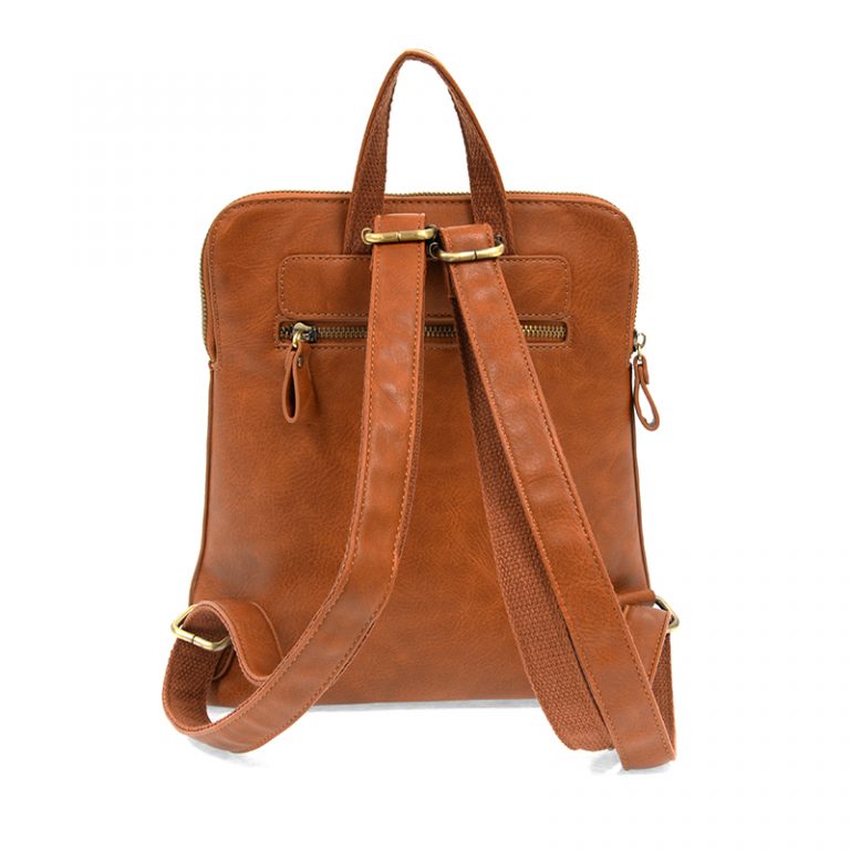Vegan Leather Chicory Brown Mini Julia Backpack Back View