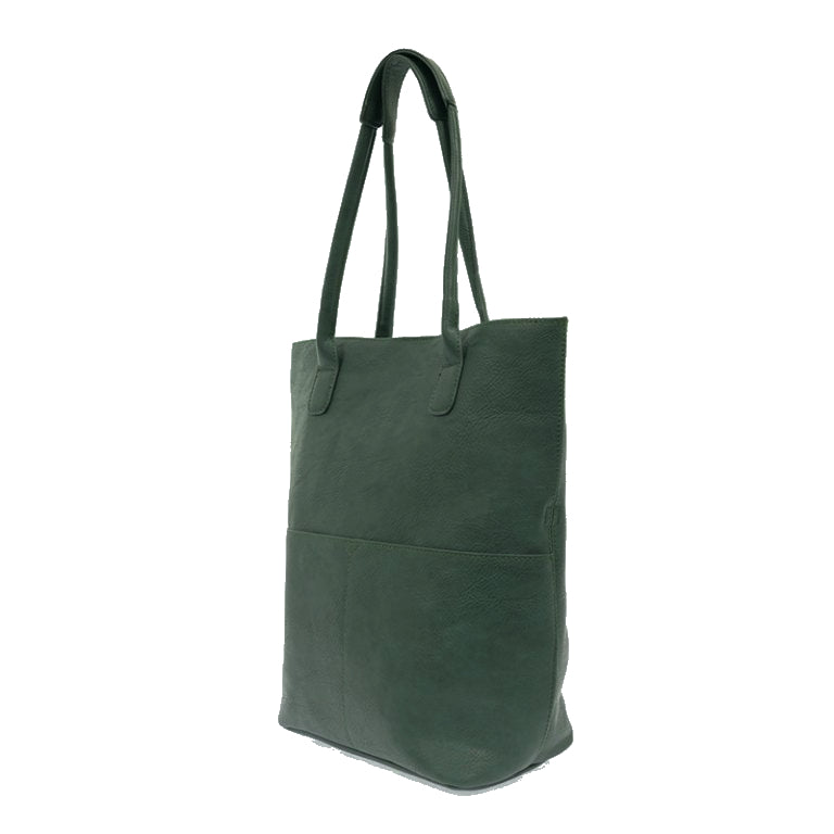 Evergreen Vegan Leather Front Pocket Kelly Tote