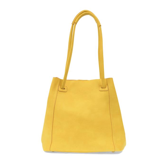 Joy Susan Accessories Vegan Leather Polyurethane Yellow Josie Adjustable Tote Handbag