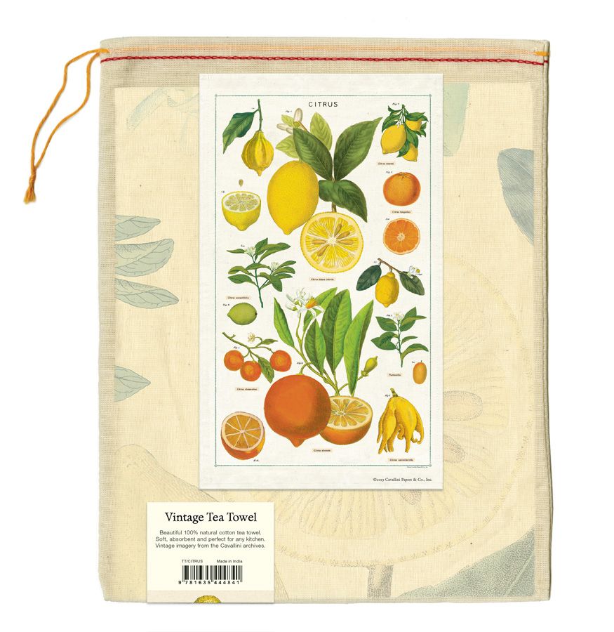 Vintage-Style Tea Towel - Citrus