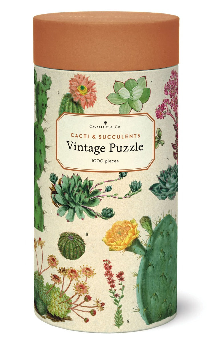 1000-Piece Vintage-Style Puzzle – Cacti & Succulents