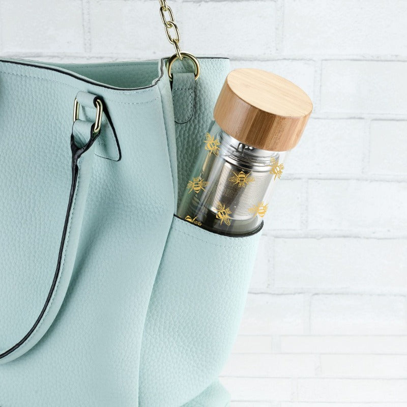 Blair™ Bee Glass Travel Infuser Mug by Pinky Up