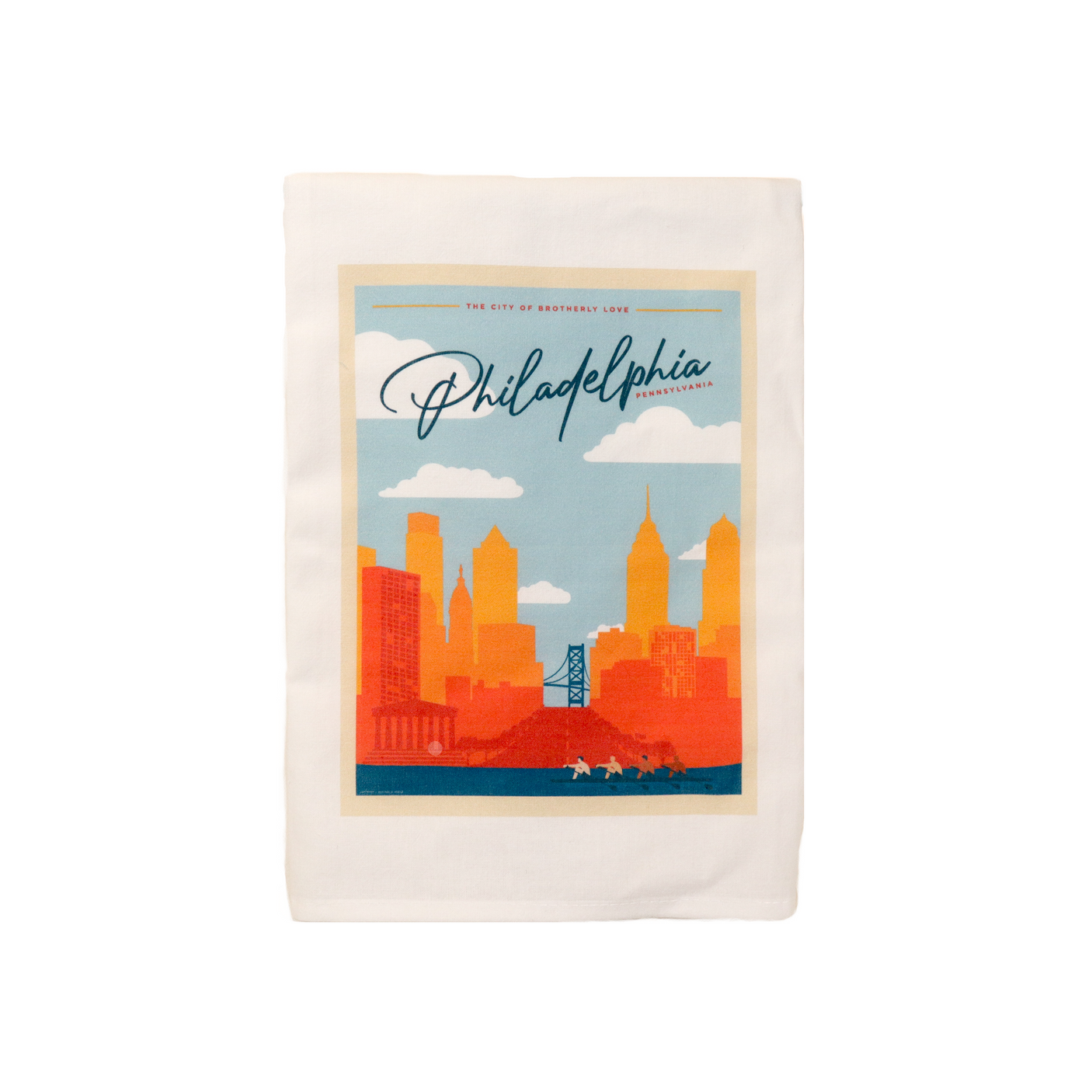 Philadelphia Skyline Poster Cotton Tea Towel (Hello World Exclusive)