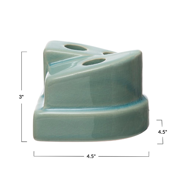 Aqua Crackle Glaze Taper Holder