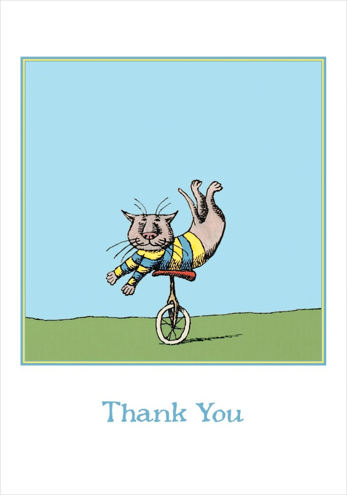 Edward Gorey: Unicycle Cat Boxed Thank You Notes Interior View