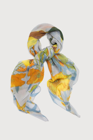 Springtime Floral Pleated Scarf