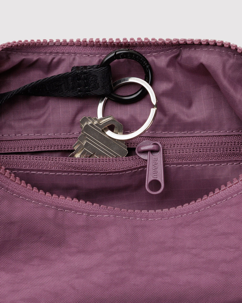 Small Nylon Crescent Bag - Wild Plum