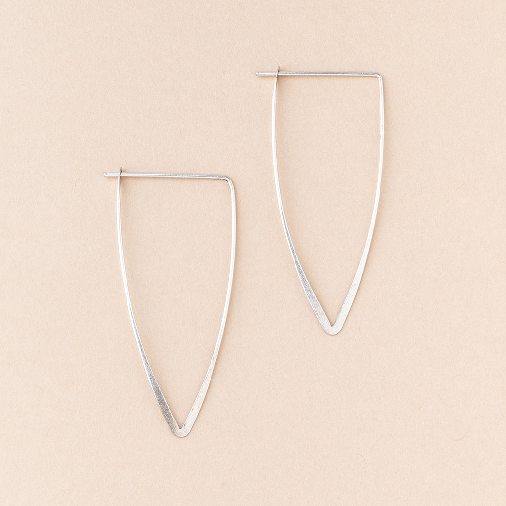 Refined Earring Collection - Galaxy Triangle Hoop Earrings (Sterling Silver)