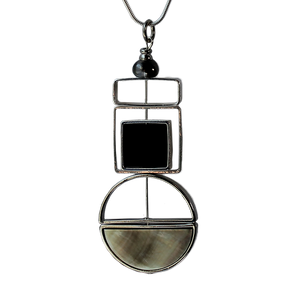 Lunar Launch Pendant Necklace - Silver/Black