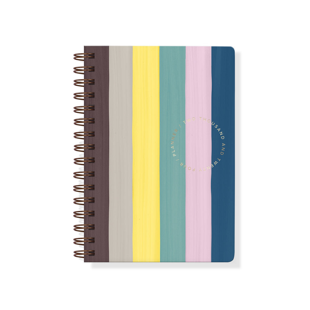 Bold Stripe 2024 17 Month Spiral Dated Planner
