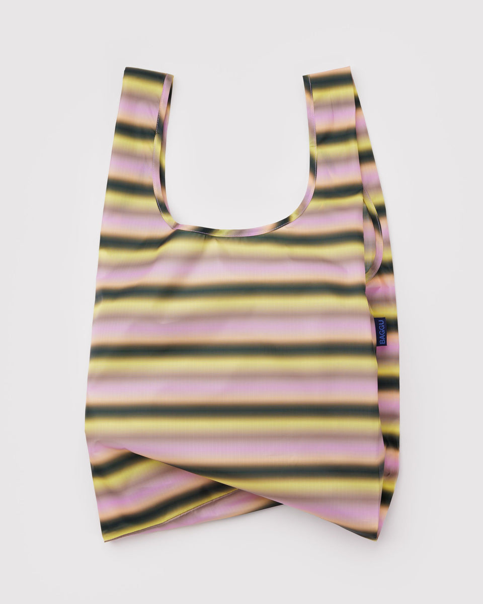 Standard Baggu Reusable Shopping Bag - Gradient Stripe Pink & Yellow