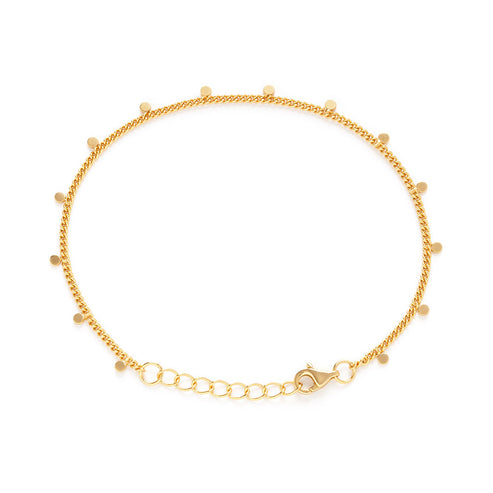 Tiny Dot Gold Plated Chain Bracelet