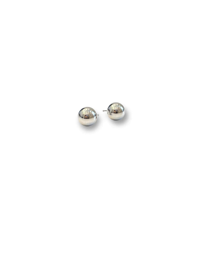 14K White Gold Lily Ball Stud Earrings - 6mm
