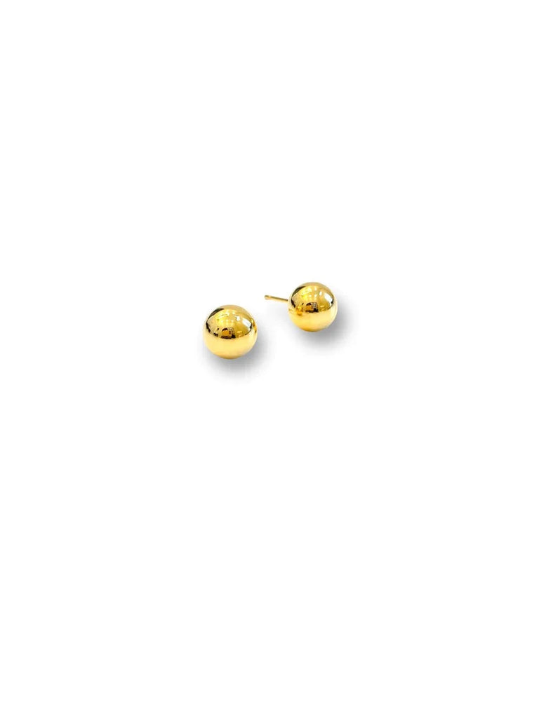 14K Yellow Gold Lily Ball Stud Earrings - 6mm