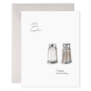 Still Good Together Salt & Pepper Watercolor Anniversary Card