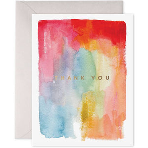 Colorful Watercolor Thank You Greeting Card