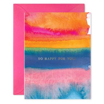So Happy For You Watercolor Congratulations Card