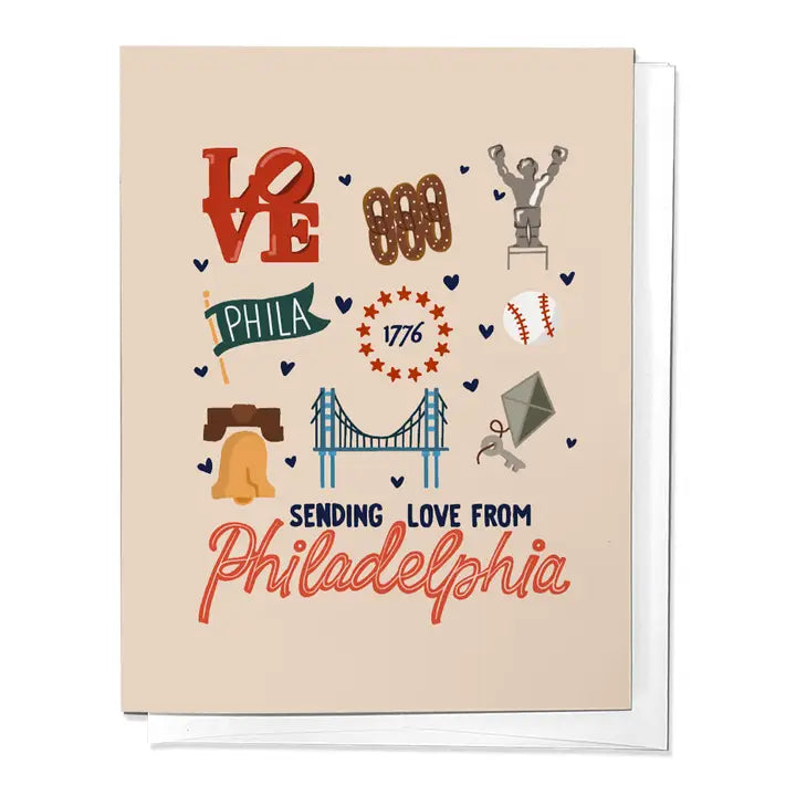 Sending Love From Philadelphia Philly Icons Greeting Card
