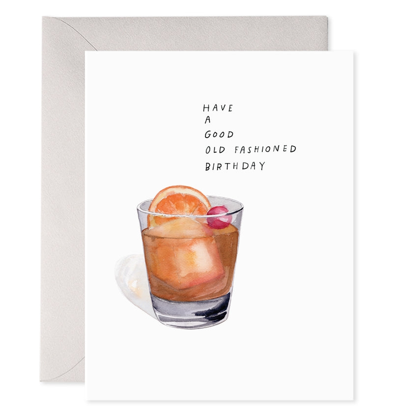 Old Fashioned Cocktail Birthday Greeting Card