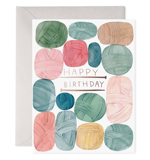 Knitting Yarn Birthday Greeting Card