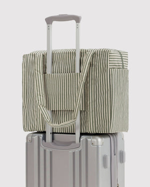 Small Cloud Carry-On Tote - Sage Stripe