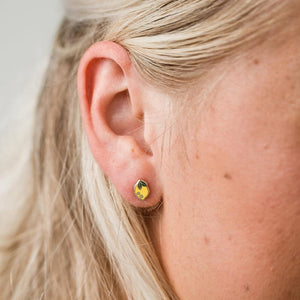 Lemon Enamel Stud Earrings Model