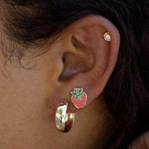 Strawberry Enamel Stud Earrings Model